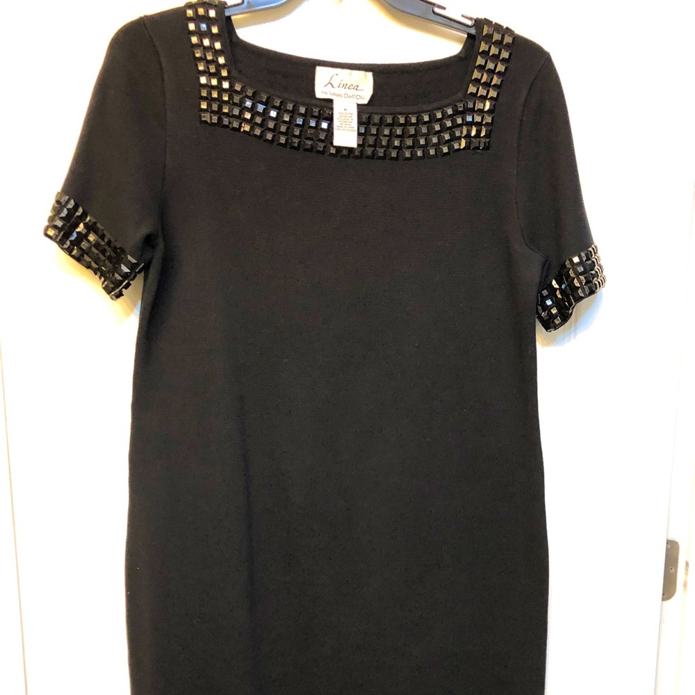 Louis Dell Olio size M black midi cocktail dress